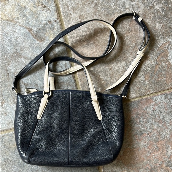 Coach Navy Pebbled Leather Crossbody - Picture 2 of 11